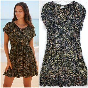 Hand Kreation 100% Rayon Dress Printed Paisley Floral Resortwear Boho size XL